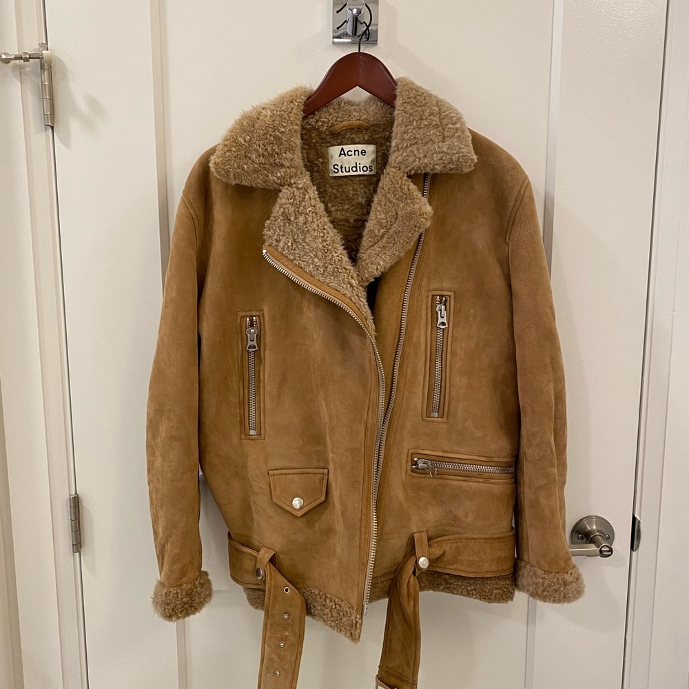 Acne Studios More Shearling AW15 Suede Tan Jacket.